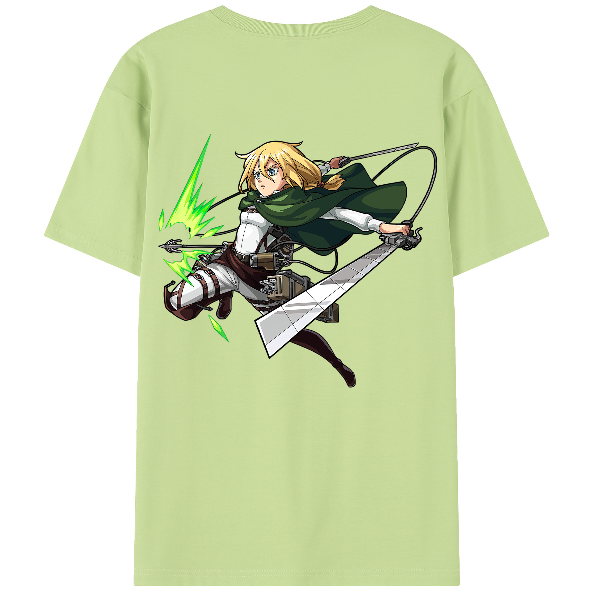 （画像用） 進撃の巨人 クリスタ·レンズ Attack on Titan Christa Lenz 綿100％半袖Tシャツ（背面プリント）